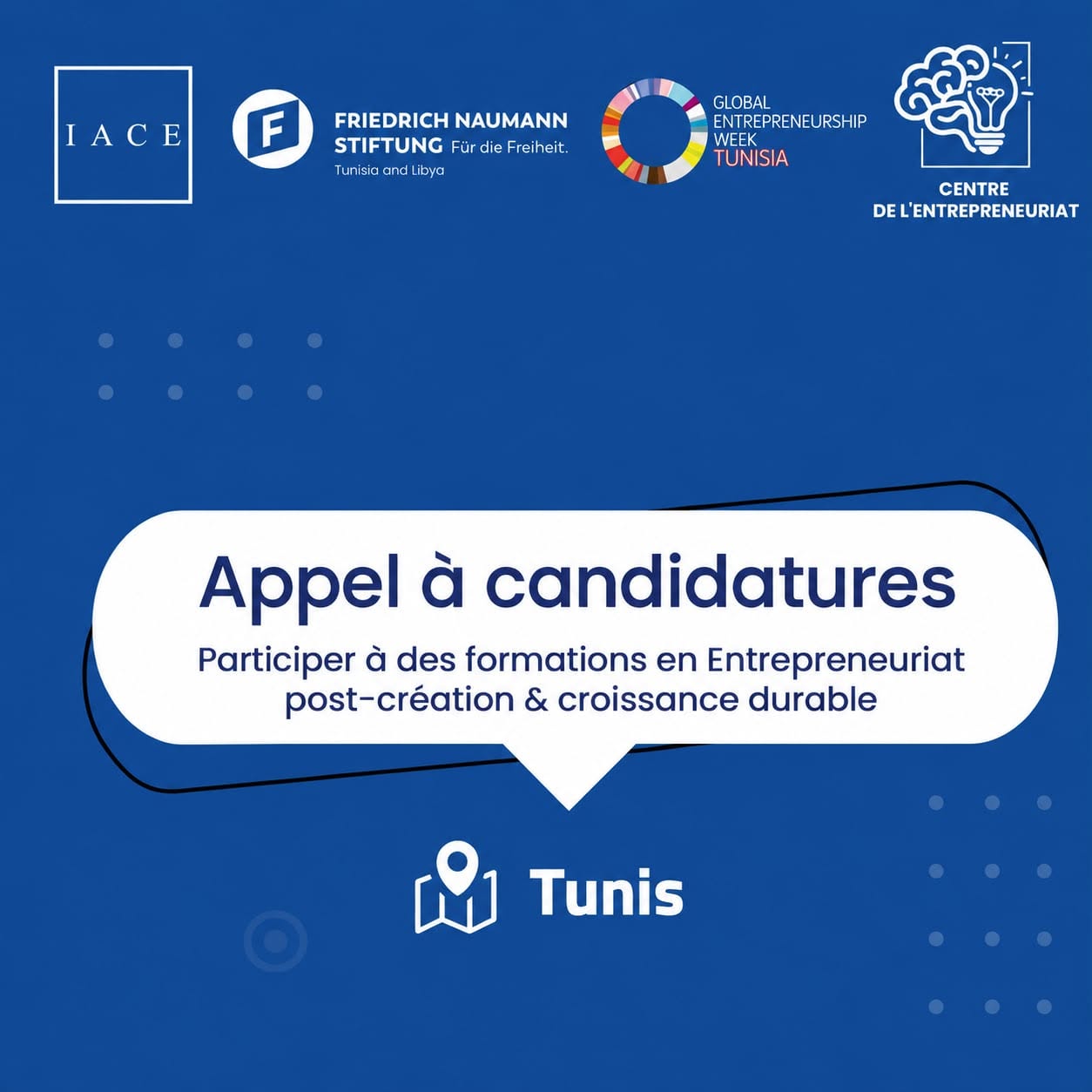 Appel à candidatures | Participer à des formations en Entrepreneuriat post-création & croissance durable-IACE