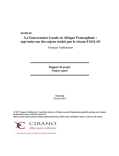 Aperçu de La gouvernance locale en Afrique Francophone