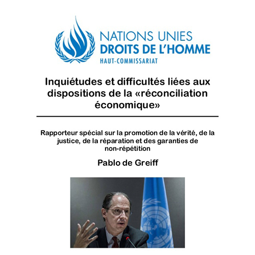Aperçu de Rapport de l'Inquiétudes et difficultés liées aux dispositions de la «réconciliation économique»