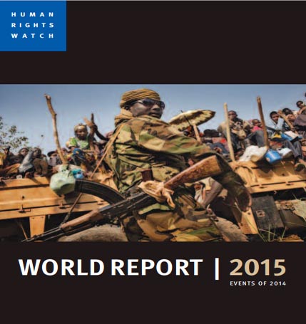 Aperçu de World Report 2015 is Human Rights Watch’s 25th annual review of human rights practices around the globe. It summarizes key human rights issues in more than 90 countries and territories worldwide.