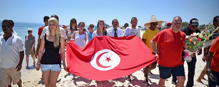 Marche de solidarité pour le peuple tunisien