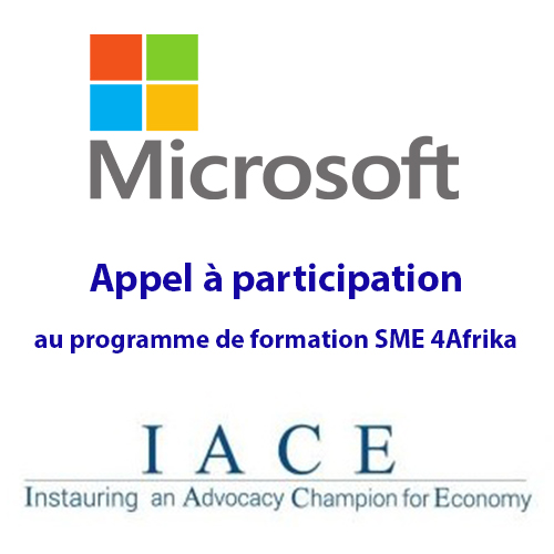 (offre en anglais) Microsoft avec la collaboration de l’IACE lance un appel à participation au programme de formation SME 4Afrika durant la semaine mondiale de l’entrepreneuriat