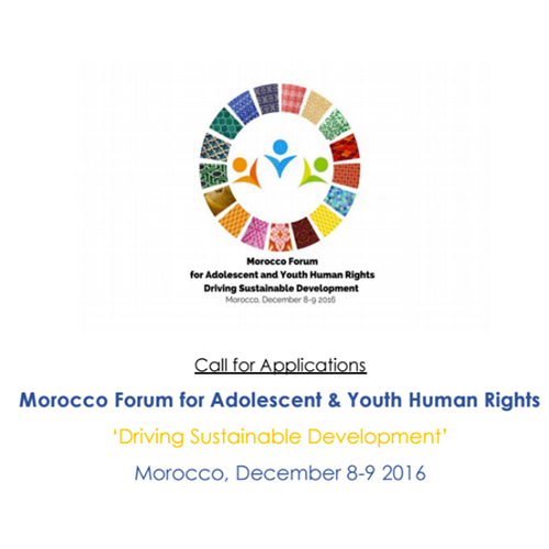 (offre en anglais) Morocco lance un appel à participation pour le Forum Adolescents et Jeunes Droits de L’homme