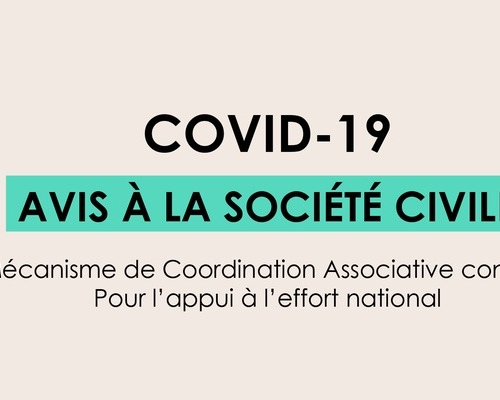 COVID-19 : Communiqué Jamaity “Mécanisme de Coordination Associative conjoint Pour l’appui à l’effort national”