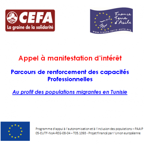 Appel à manifestation d’intérêt au profit des populations migrantes en Tunisie – CEFA