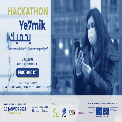 Candidature au Hackathon « Ye7mik » يحميك –  Fondation Cideal Tunisie, LEVEL 1 & ‎Association Femme et Citoyenneté El Kef