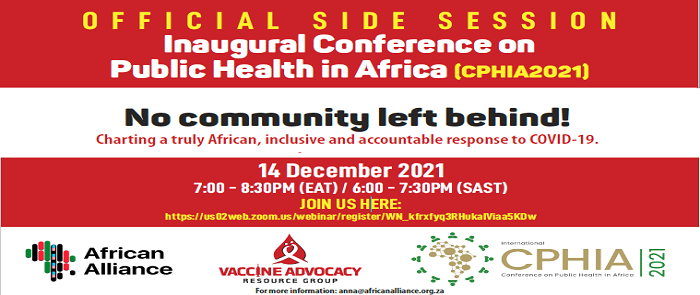 OFFICIAL SIDE SESSION : Inaugural Conference on Public Health in Africa (CPHIA2021)