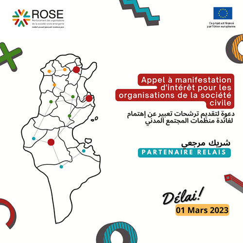 Appel à manifestation d’intérêt pour les organisations de la société civile en Tunisie – ROSE