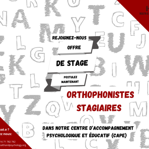 Offre de stage: ORTHOPHONISTE STAGIAIRE -Association Health & Psychology