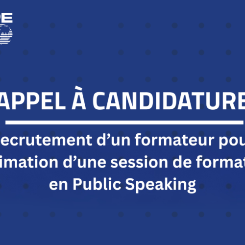Un formateur pour l’animation d’une session de formation en Public Speaking-IACE